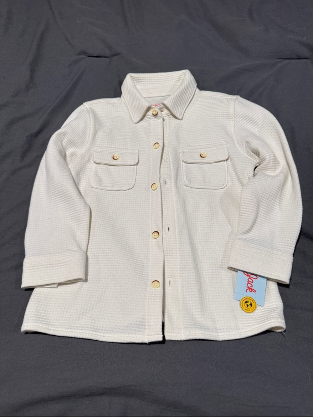 🖤Cat & Jack Cream Waffle Button Shacket🖤